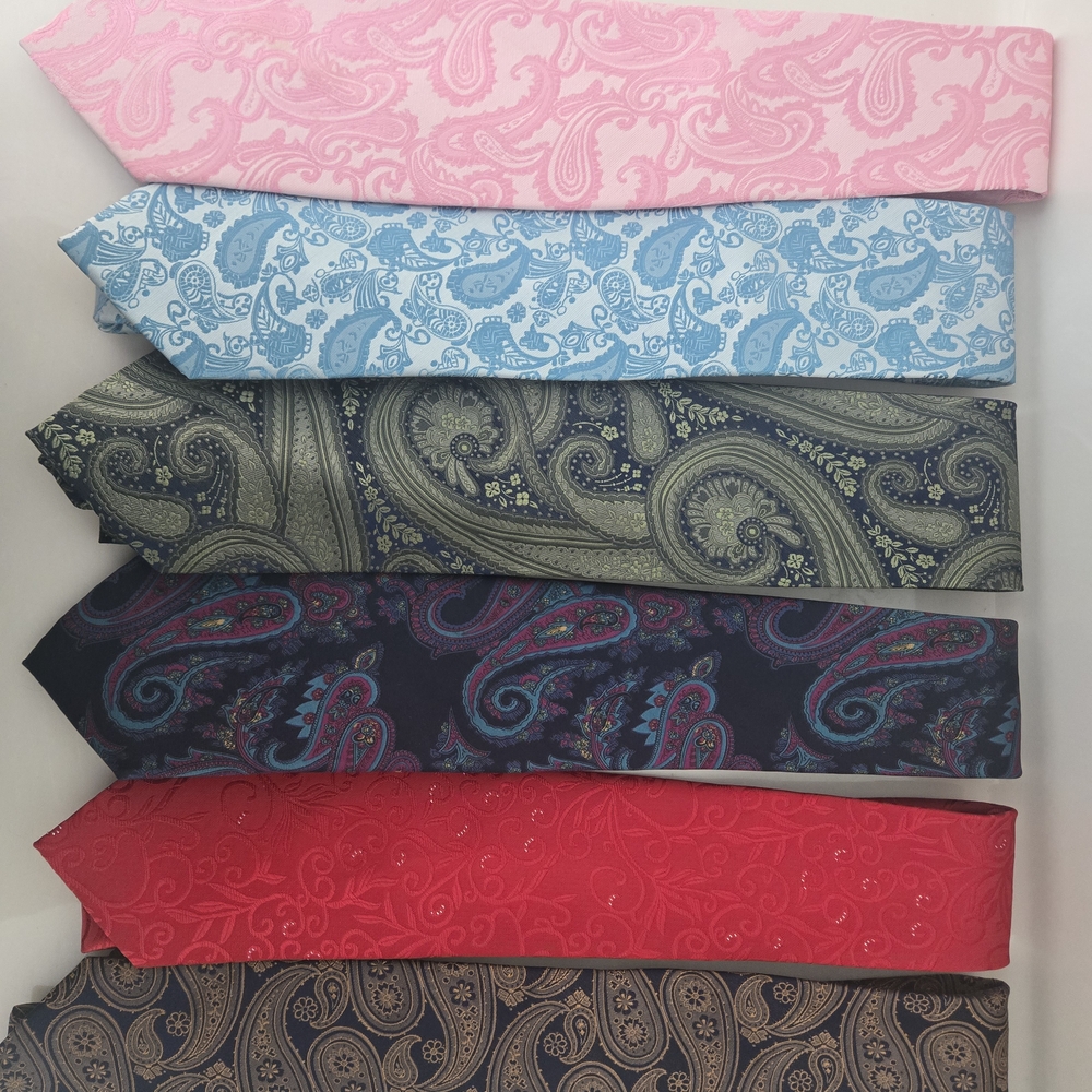 Set of Six Paisley Ties in Various Colors